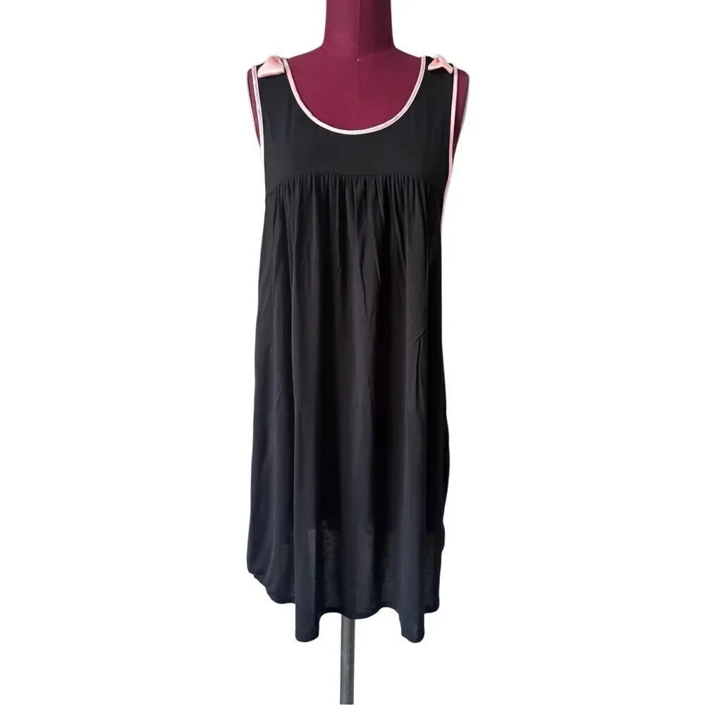 NEW Kate spade Jersey Knit Chemise Black Pink Bows size 2X‎